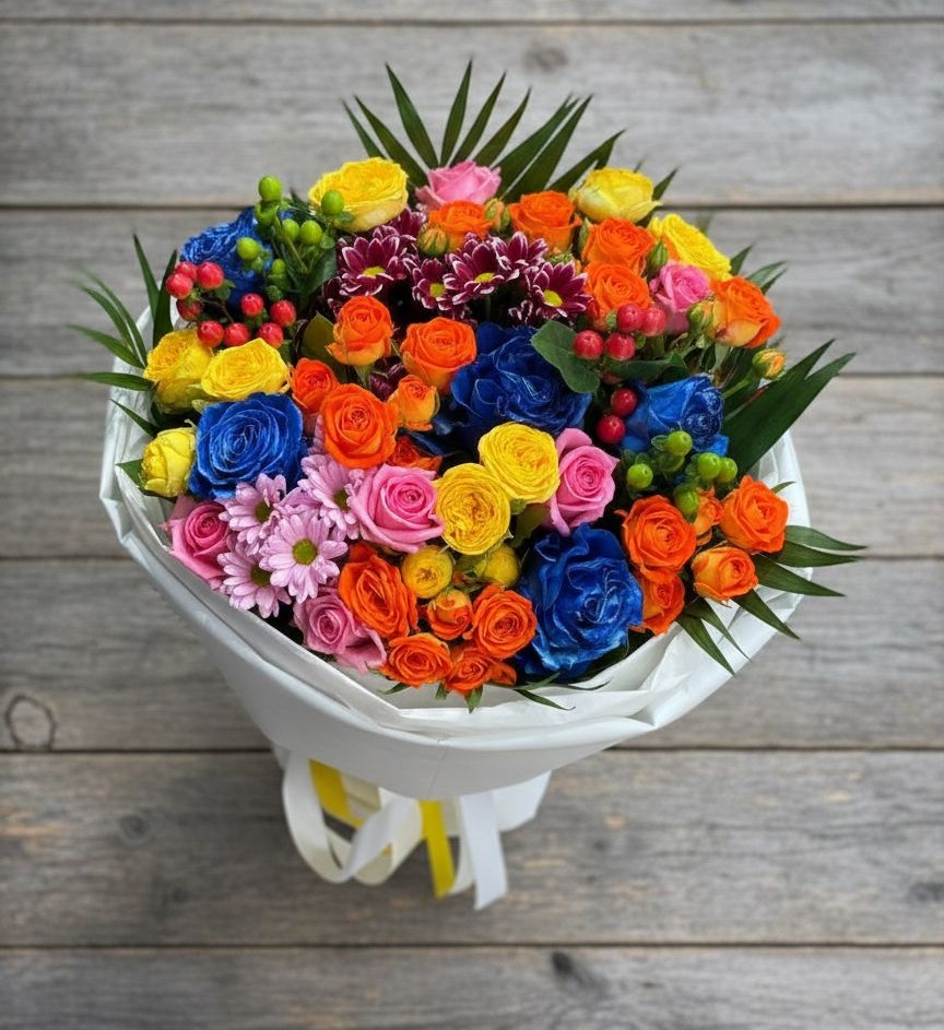 Букет цветов из: Розы и Хризантемы в Даровской