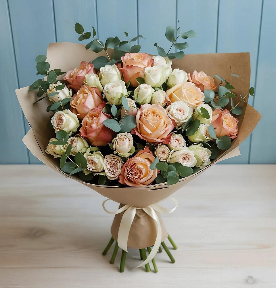 Букет цветов из: Альстромерии и Розы в Даровской