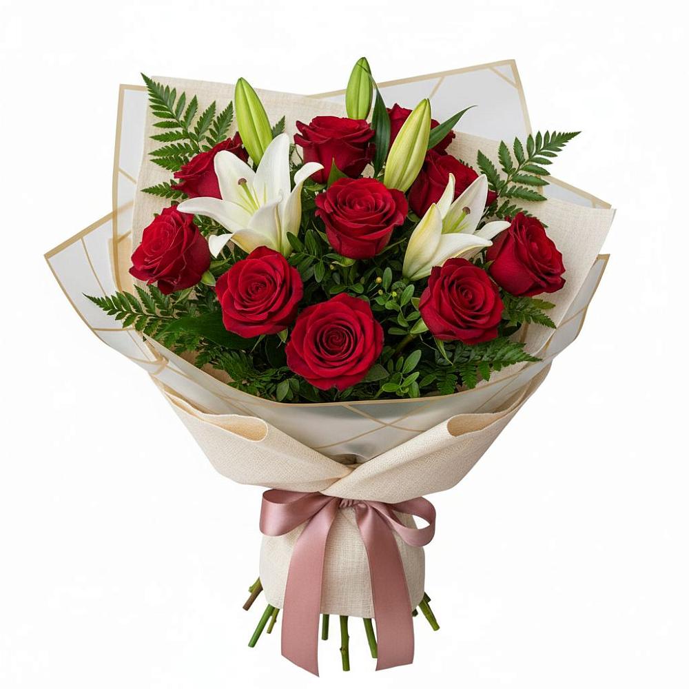 Букет цветов из: Лилии и Розы в Даровской