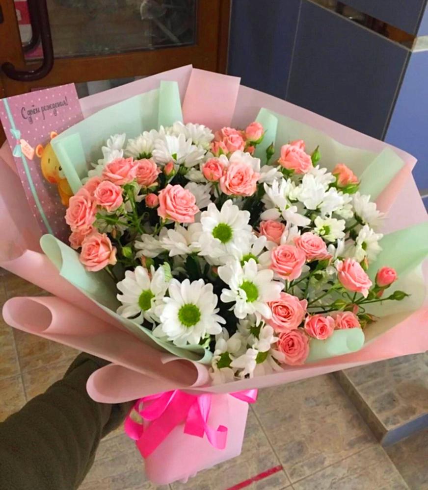 Букет цветов из: Розы и Хризантемы в Даровской