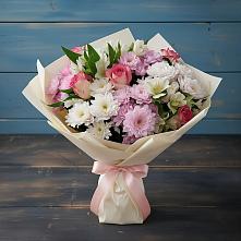 Букет цветов из:  Хризантемы, Альстромерии и Розы в Даровской