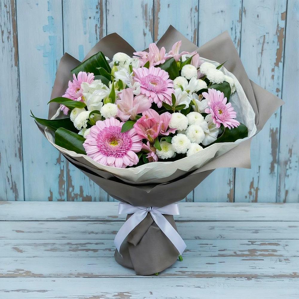 Букет цветов из: Герберы, Альстромерии и Хризантемы в Даровской